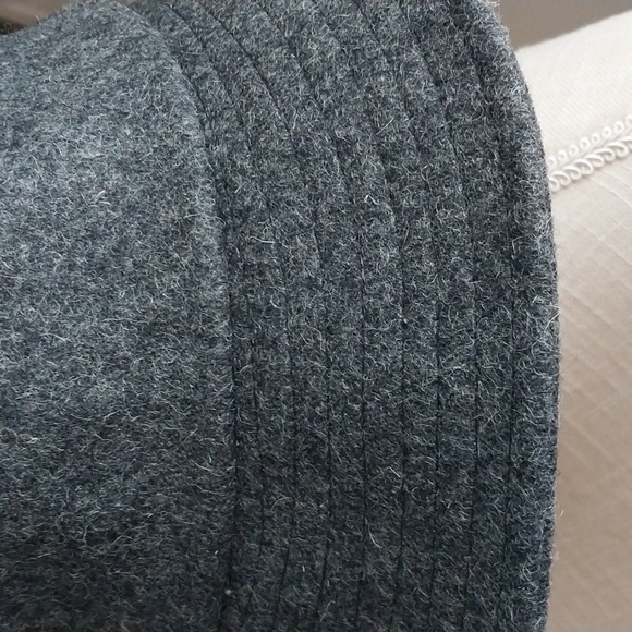 Wool Bucket Hat Structure Gray Black - Picture 3 of 5